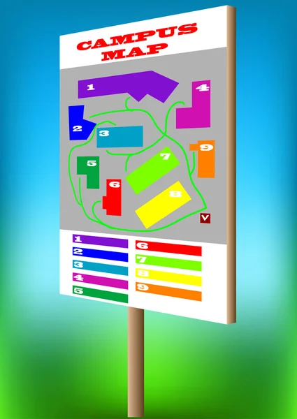 Mapa do campus —  Vetores de Stock