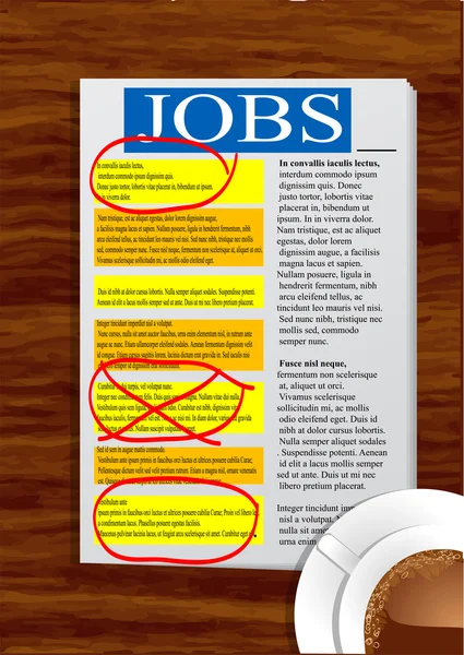 Jobs newspaper — Stock Vector