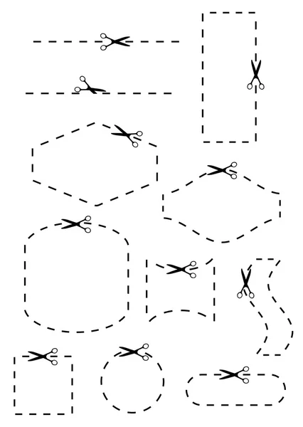 Conjunto de fronteiras de cupom — Vetor de Stock