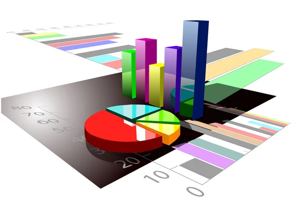 Multicolored graph — Stock Vector