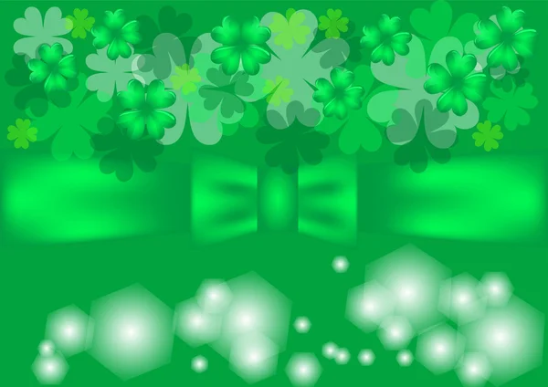Зеленый фон с клеверами — стоковый вектор