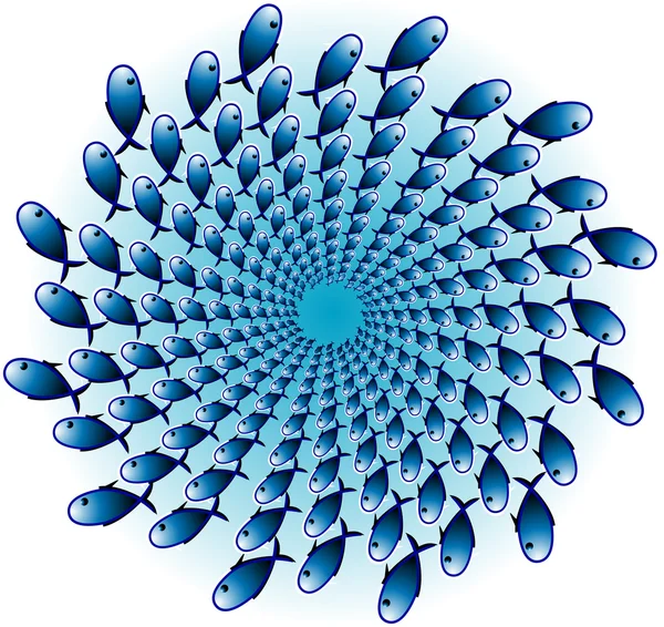 Illusion d'optique avec des poissons — Image vectorielle