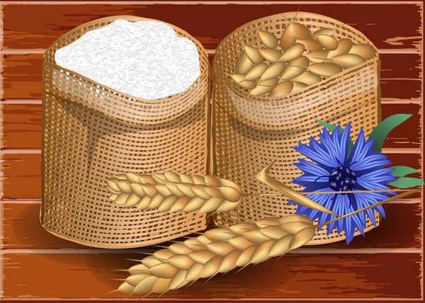 小麦和面粉 — 图库矢量图片
