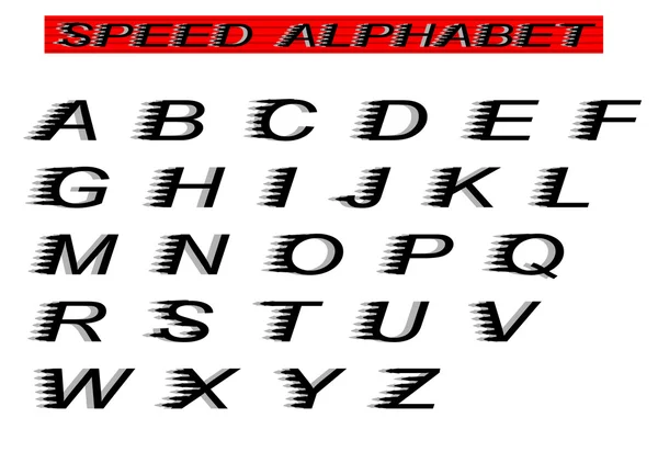 Speed alphabet — Stock Vector