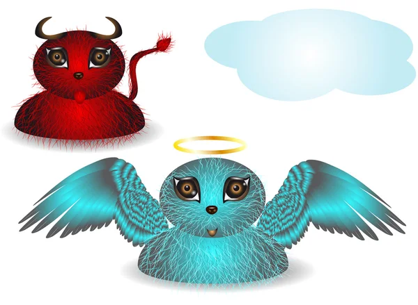 奇妙な天使と悪魔 — ストックベクタ