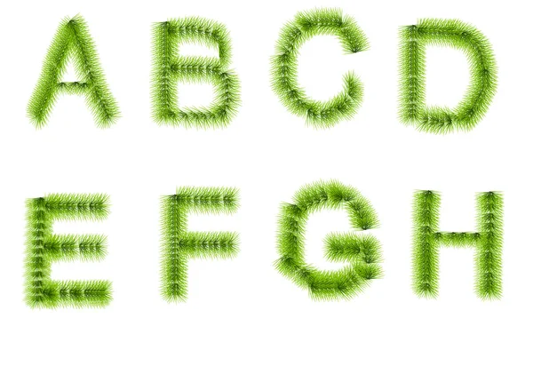 Herbe des lettres a, b, c, d, e, f, g, h — Image vectorielle