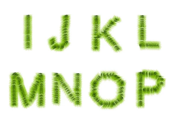 Gras letters i, j, k, l, m, n, o, p — Stockvector