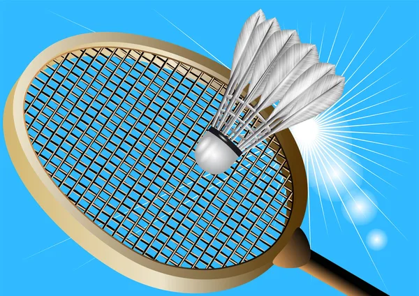 Bádminton contra el cielo — Vector de stock