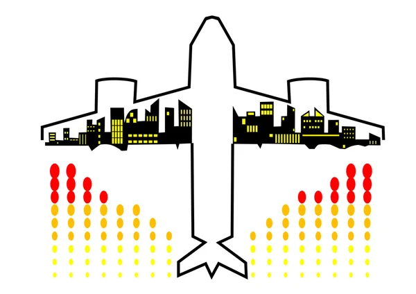 Viaggiare in aereo — Vettoriale Stock