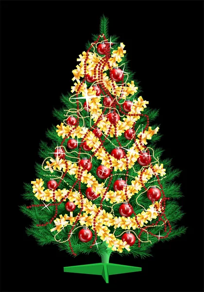 Decoratie kerstboom — Stockvector