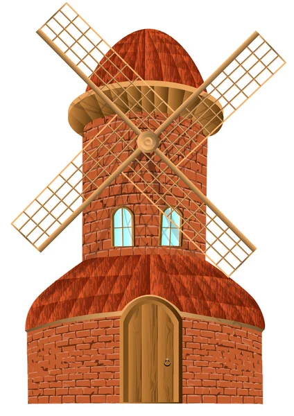 Oude windmolen — Stockvector