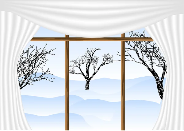 Fenêtre d'hiver — Image vectorielle