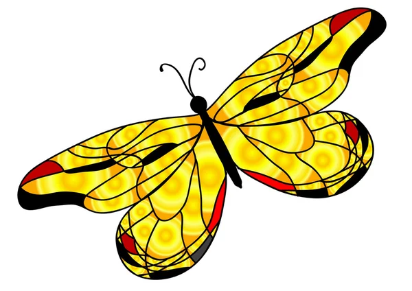 Gele vlinder — Stockvector