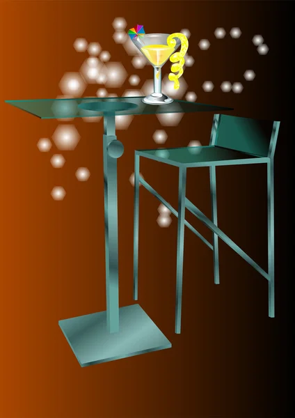Cafe table with cocktails — Stock Vector
