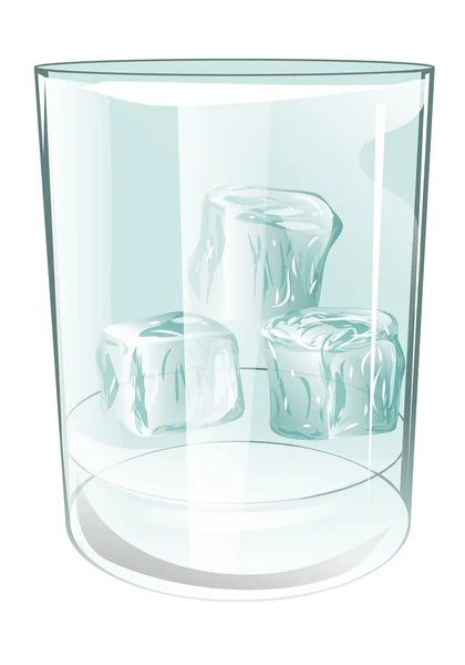 Glass of ice on white — Stock Vector