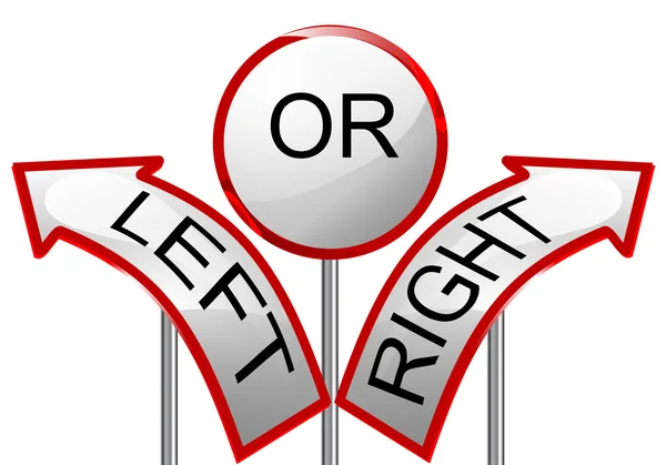 Vänster eller höger — Stock vektor