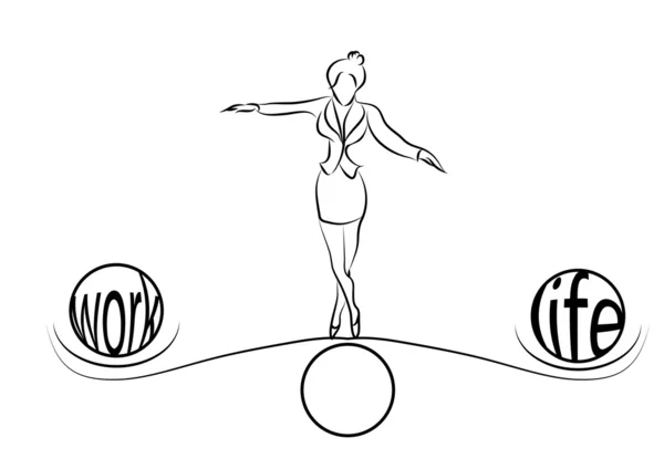Γυναίκα ισορροπία της ζωής — Διανυσματικό Αρχείο