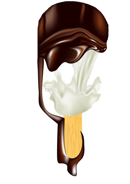 Chocolate ice cream — Stock Vector