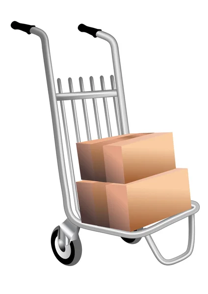 Courier trolley — Stock Vector