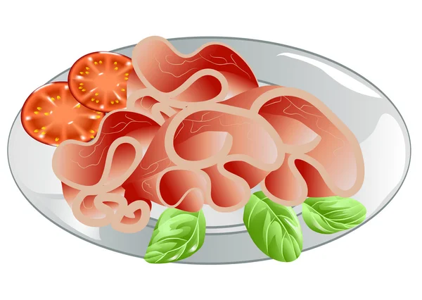 Sliced ham — Stock Vector