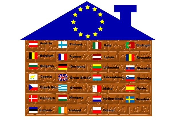 欧盟旗帜 — 图库矢量图片