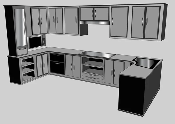 Comptoir de cuisine — Image vectorielle