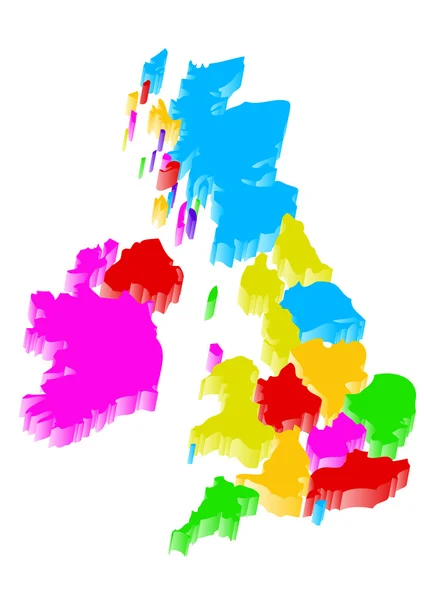 Carte du Royaume Uni — Image vectorielle