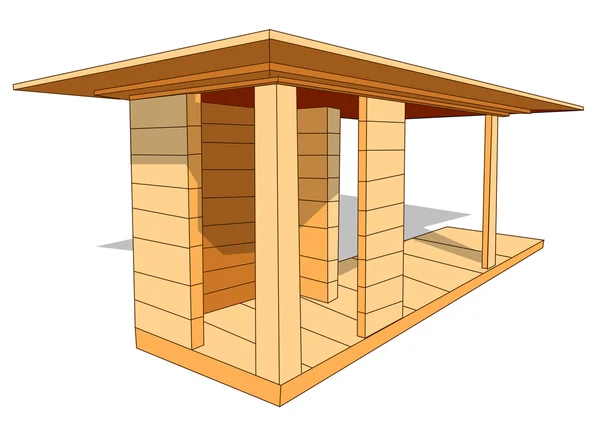 木製の小屋 — ストックベクタ