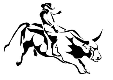 bull riding clipart