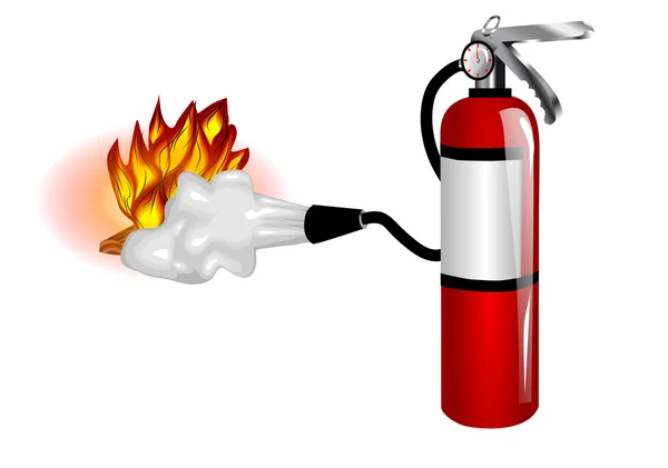 Fire extinguisher use — Stock Vector
