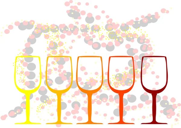 Fondo abstracto con copas de vino — Archivo Imágenes Vectoriales