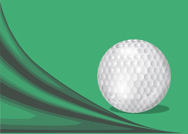 Fundo verde com uma bola de golfe —  Vetores de Stock