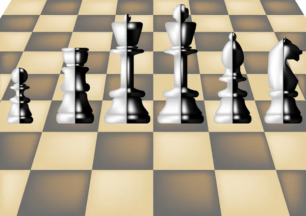Ajedrez y tablero de ajedrez — Vector de stock