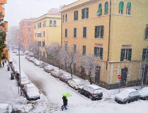 Città sotto la neve — Foto Stock