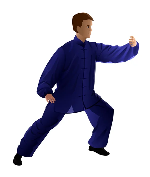 Young man performing Tai Chi — Wektor stockowy