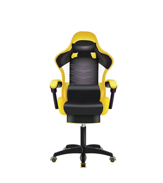 Realistic Gaming Chair Front View Vector Illustration — Stock Vector