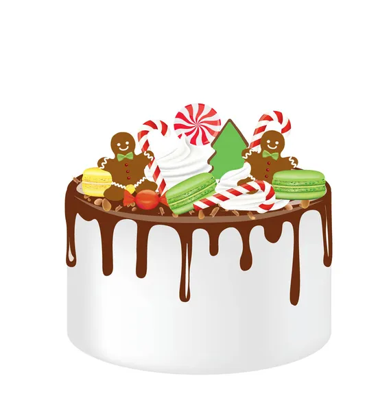 Xmas Cake Candies Vector — Stock Vector