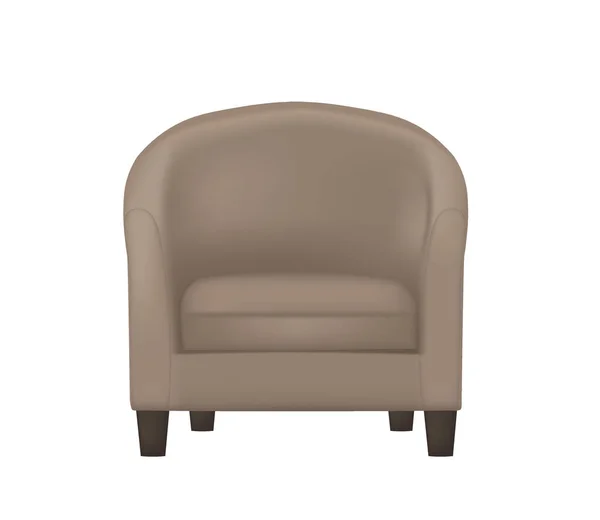 Brown Arm Chair Vector Illustration — Stockvektor