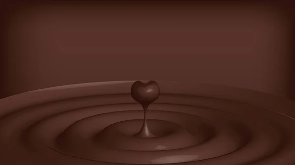 Éclaboussure Coeur Chocolat Illustration Vectorielle — Image vectorielle