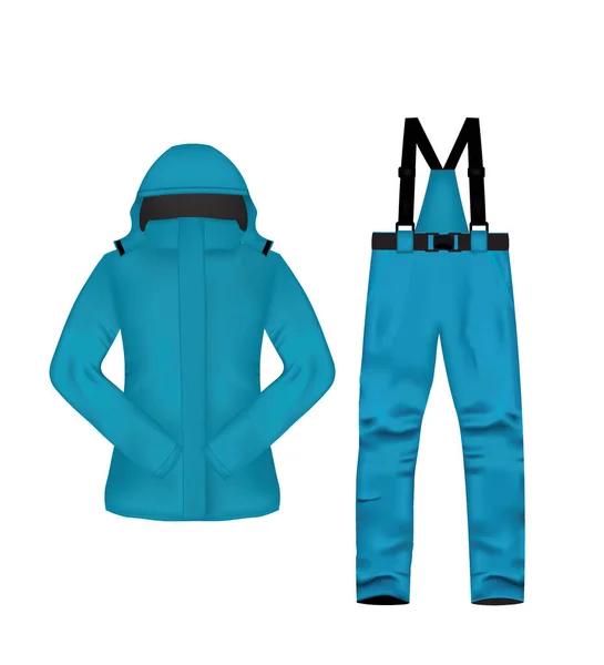 Winter Ski Jacket Pants Vector Illustration — Stockvektor