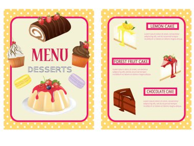 Tatlı menüsü tasarımı. vektör illüstrasyonu