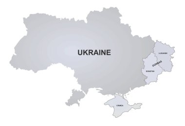 Ukrayna gri haritası. vektör illüstrasyonu