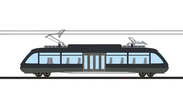 Серый Пассажирский Поезд Векторная Иллюстрация — стоковый вектор