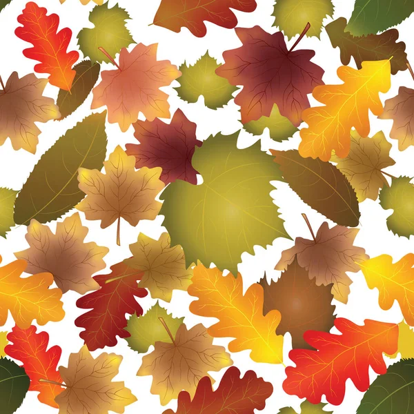 Autumn Leaves Seamless Pattern Background Vector Illustration — Archivo Imágenes Vectoriales