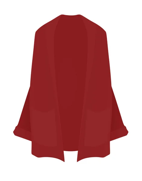 Woman Red Cardigan Vector Illustration — Vector de stock