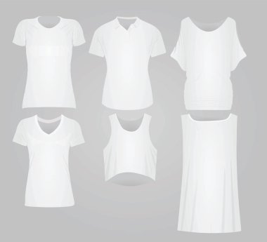 T shirt, polo t shirt, shirt, and sweatshirt set. vector illustration