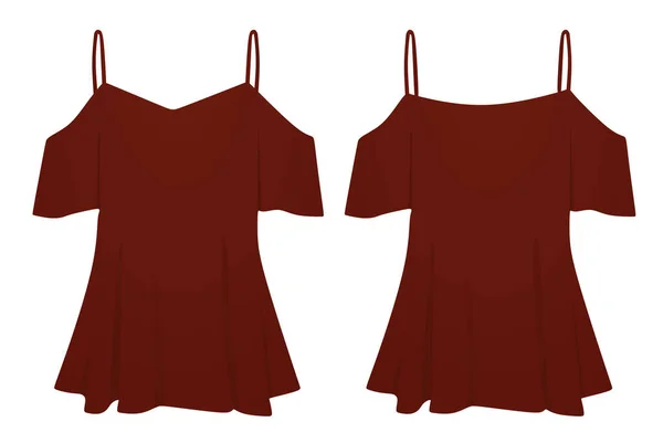 Red Woman Stripe Shirt Vector — Stok Vektör