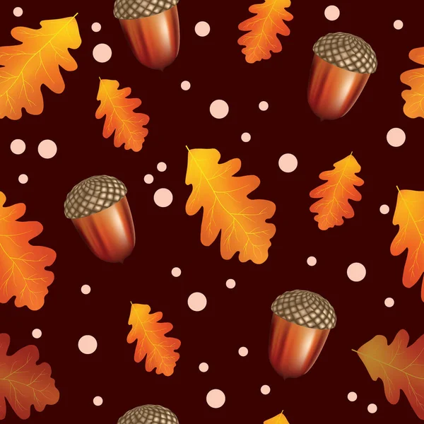 Autumn Leaves Seamless Pattern Background Vector Illustration — Archivo Imágenes Vectoriales