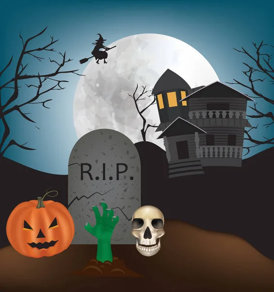 Feliz Tarjeta Halloween Ilustración Vectorial — Archivo Imágenes Vectoriales