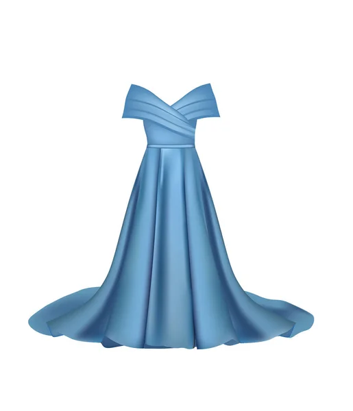Μπλε Γυναικείο Φόρεμα Εικονογράφηση Διανύσματος — Διανυσματικό Αρχείο